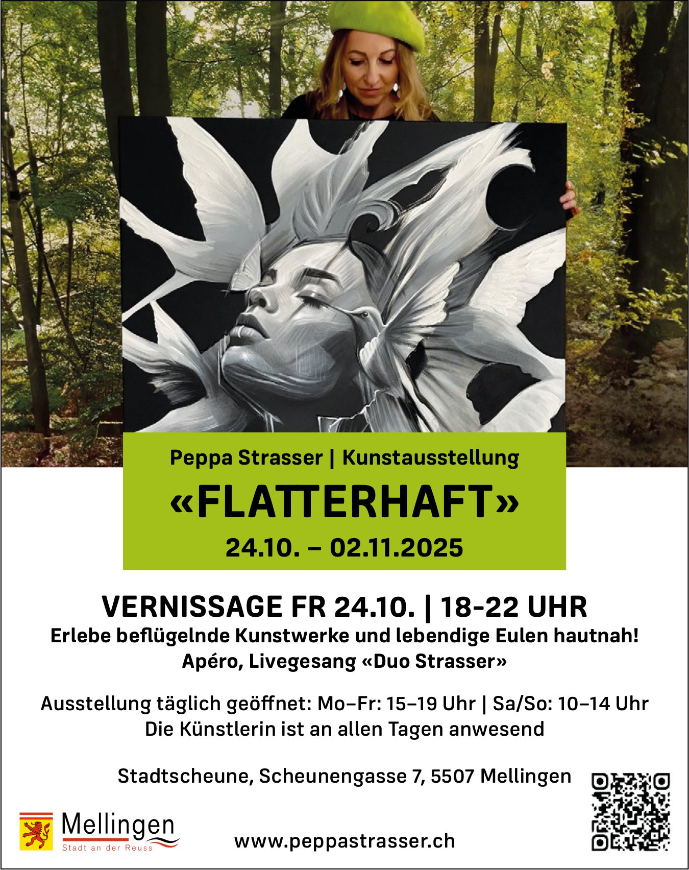 Kunstausstellung Flatterhaft, 24. Oktober bis 2. November, Stadtscheune, Mellingen