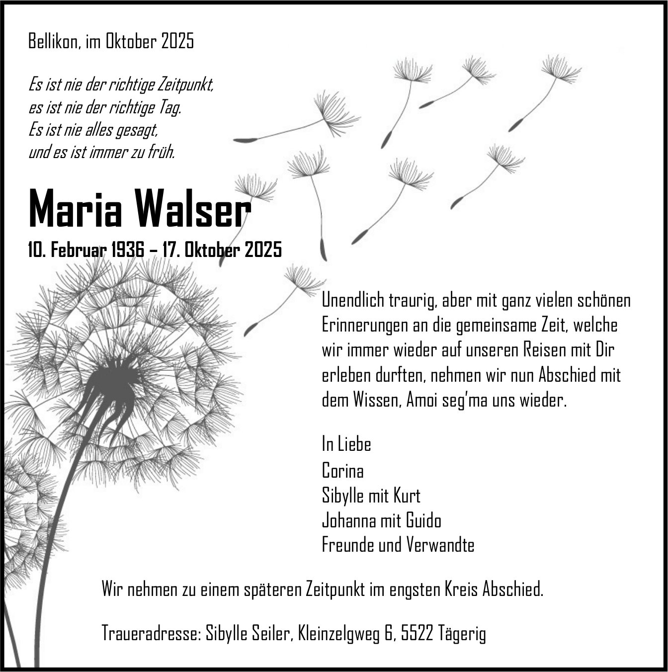 Walser Maria, Oktober 2025 / TA