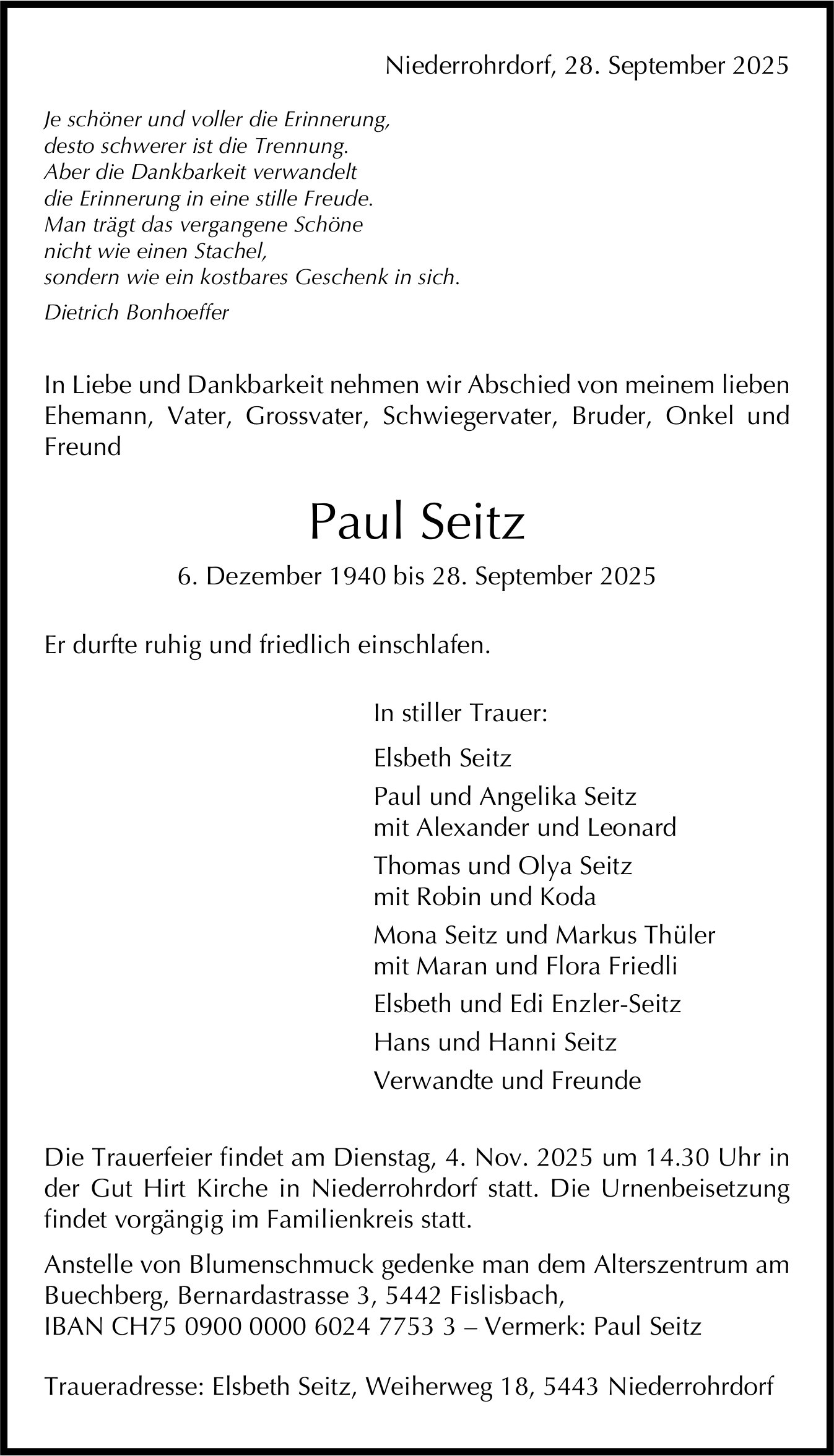 Seitz Paul, September 2025 / TA