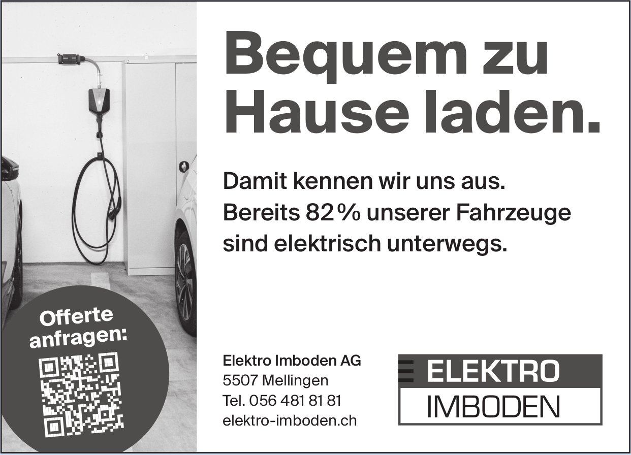 Elektro Imboden AG, Mellingen - Bequem zu Hause laden.