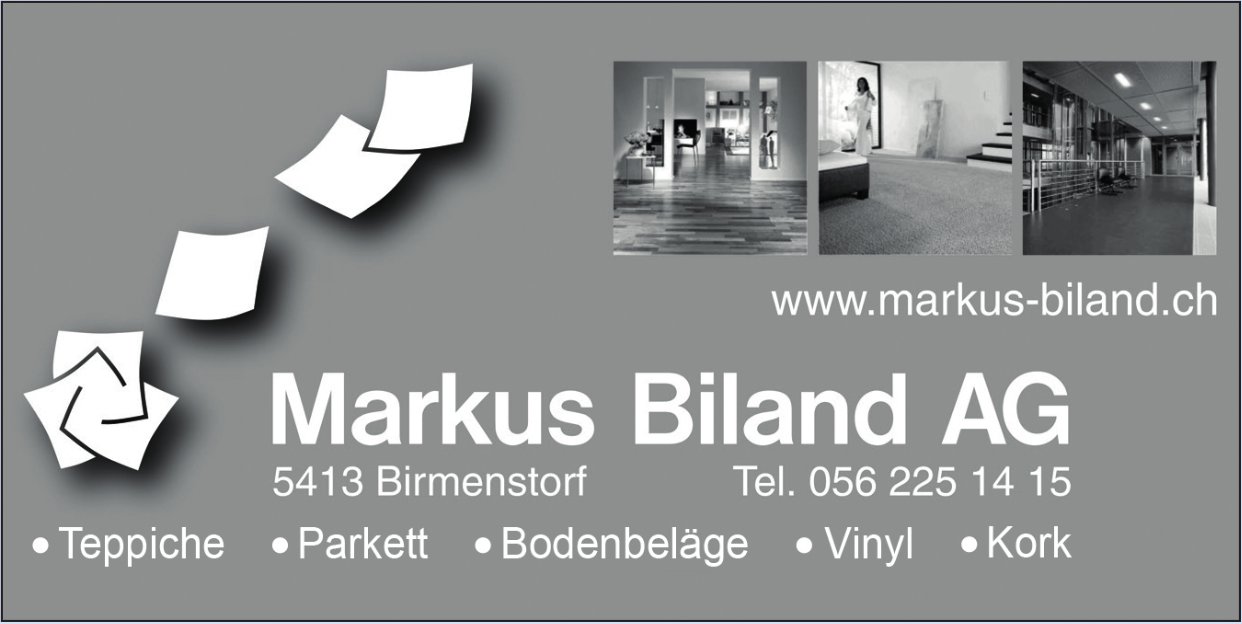 Markus Biland AG, Birmenstorf - Teppiche, Parkett,  Bodenbeläge,  Vinyl,  Kork