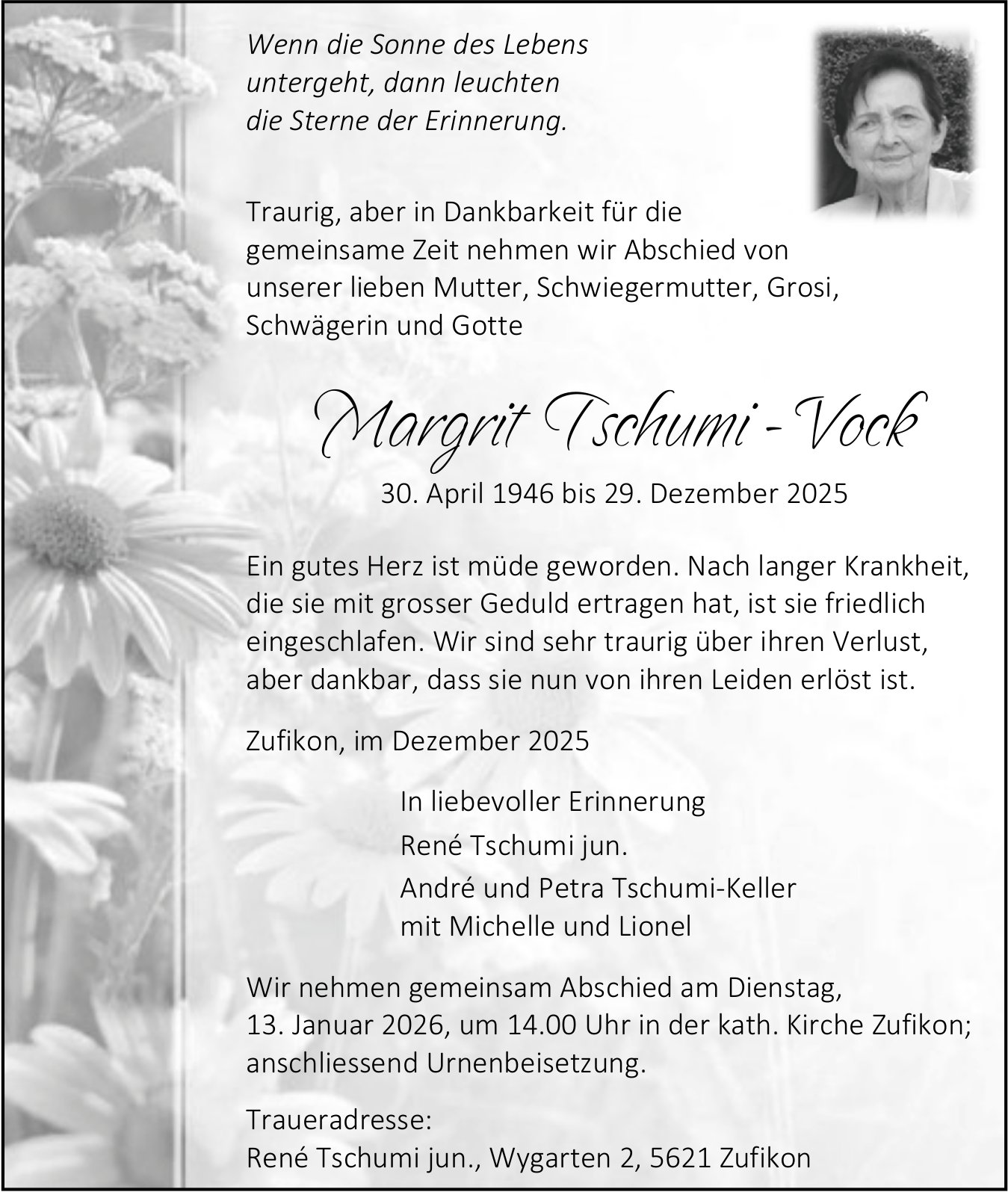 Tschumi-Vock Margrit, Dezember 2025 / TA