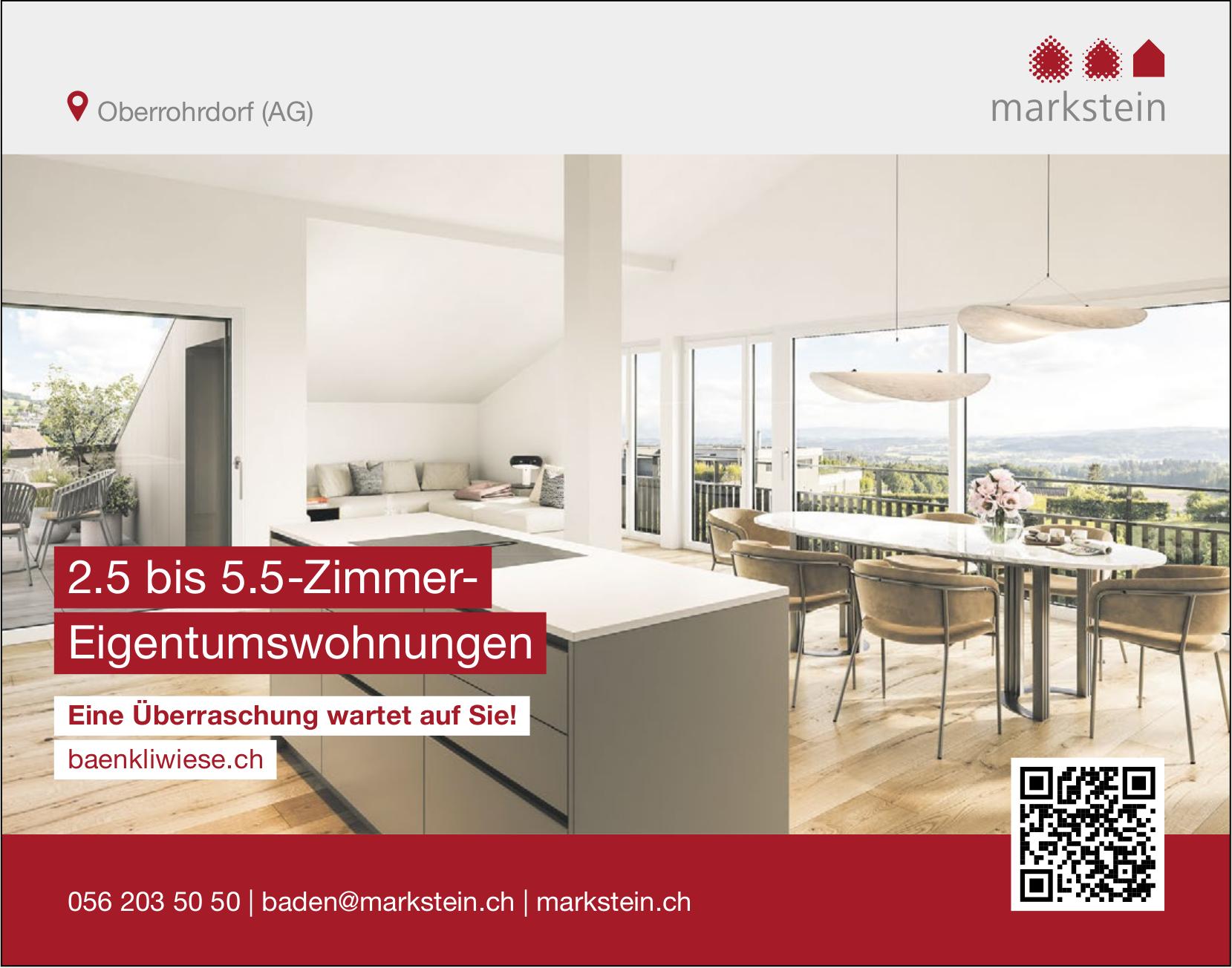 2.5- bis 5.5-Zimmer-Eigentumswohnungen, Oberrohrdorf, zu verkaufen