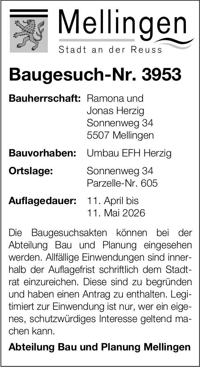 Baugesuche, Mellingen - Abteilung Bau und Planung Mellingen