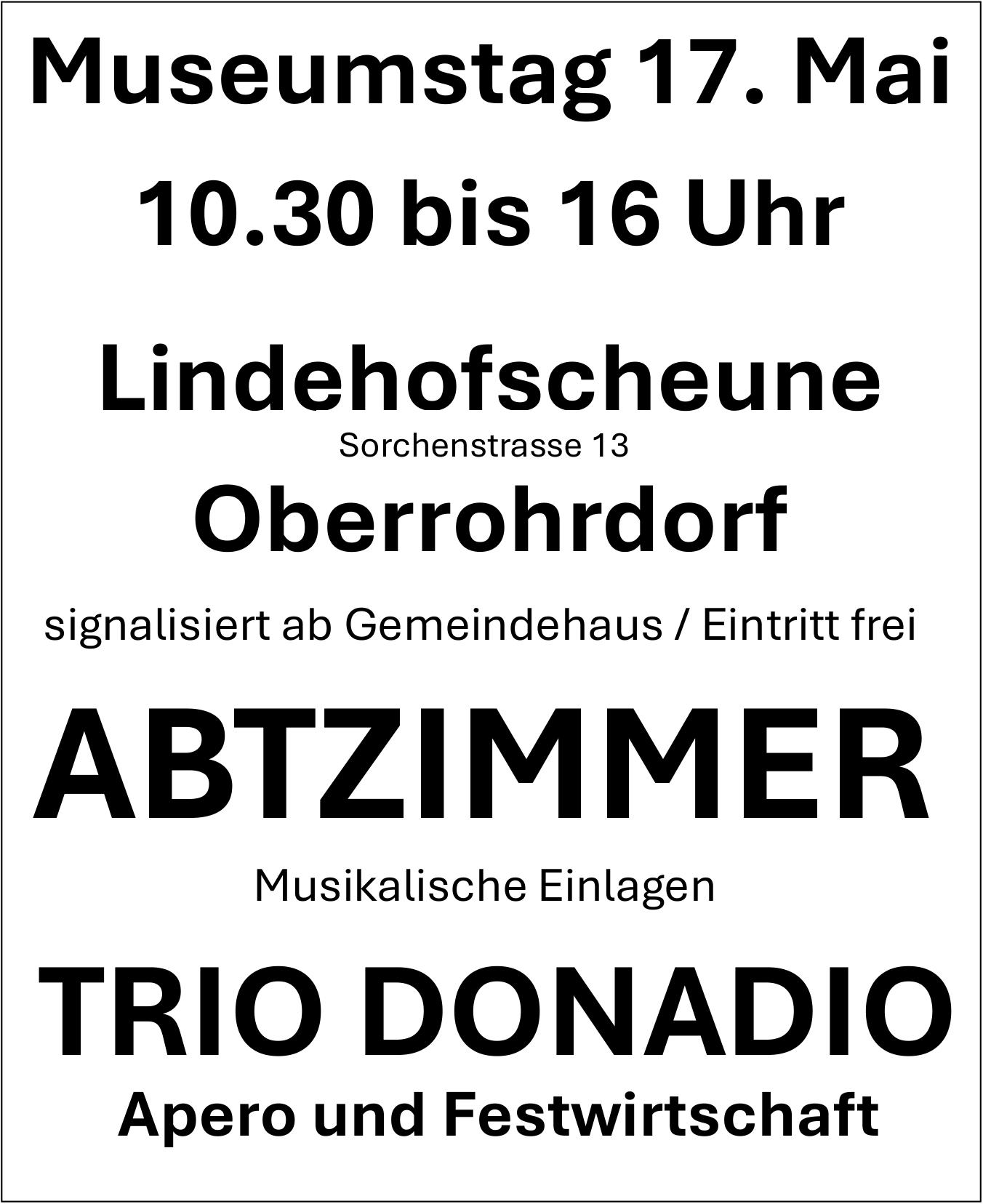 Museumsnacht, 17. Mai, Lindehofscheune, Oberrohrdorf