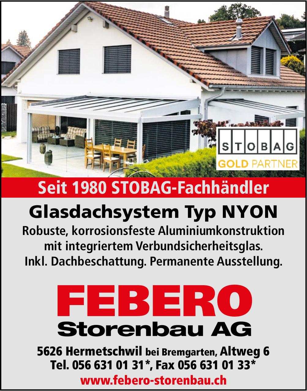 Febero Storenbau AG, Hermetschwil - Glasdachsystem Typ NYON