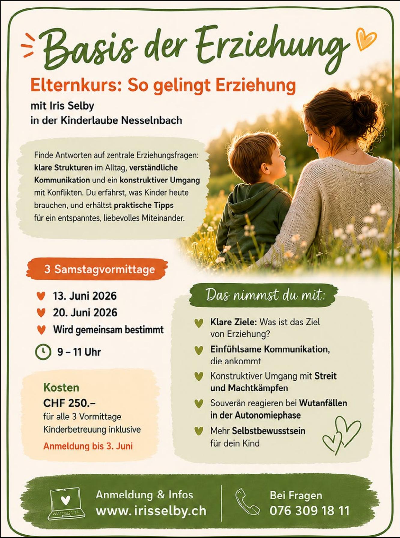 Basis der Erziehung, 13. - 20. Juni, Kinderlaube Nesselbach