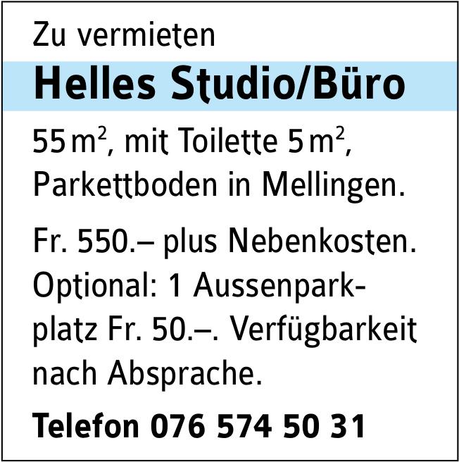 Helles Studio/Büro, Mellingen, zu vermieten
