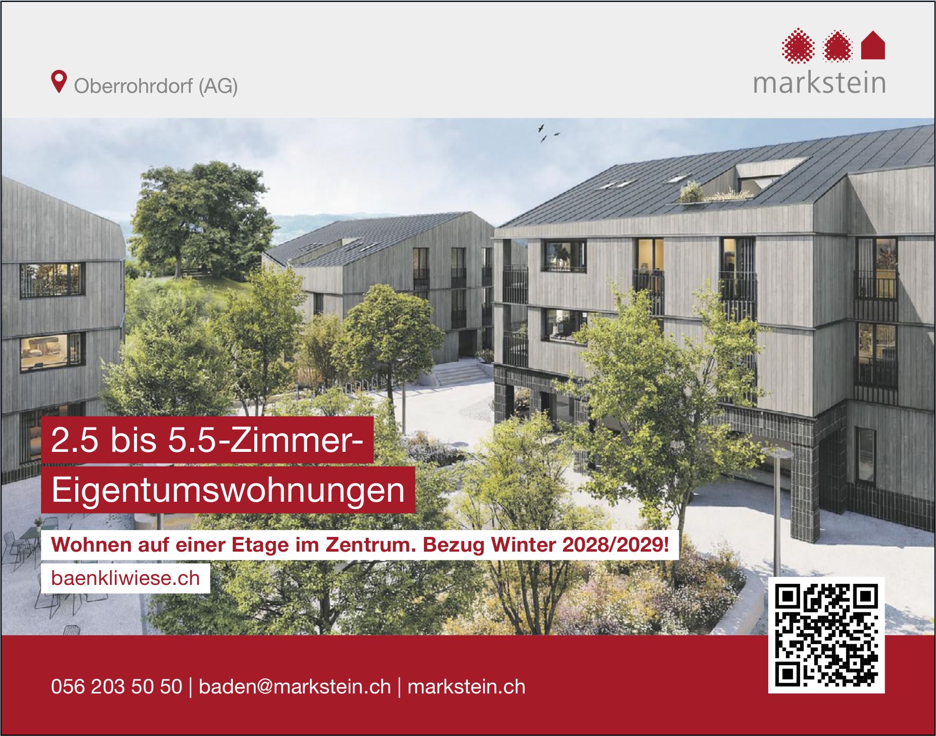 2.5 bis 5.5-Zimmer-Eigentumswohnungen, Oberrohrdorf, zu verkaufen