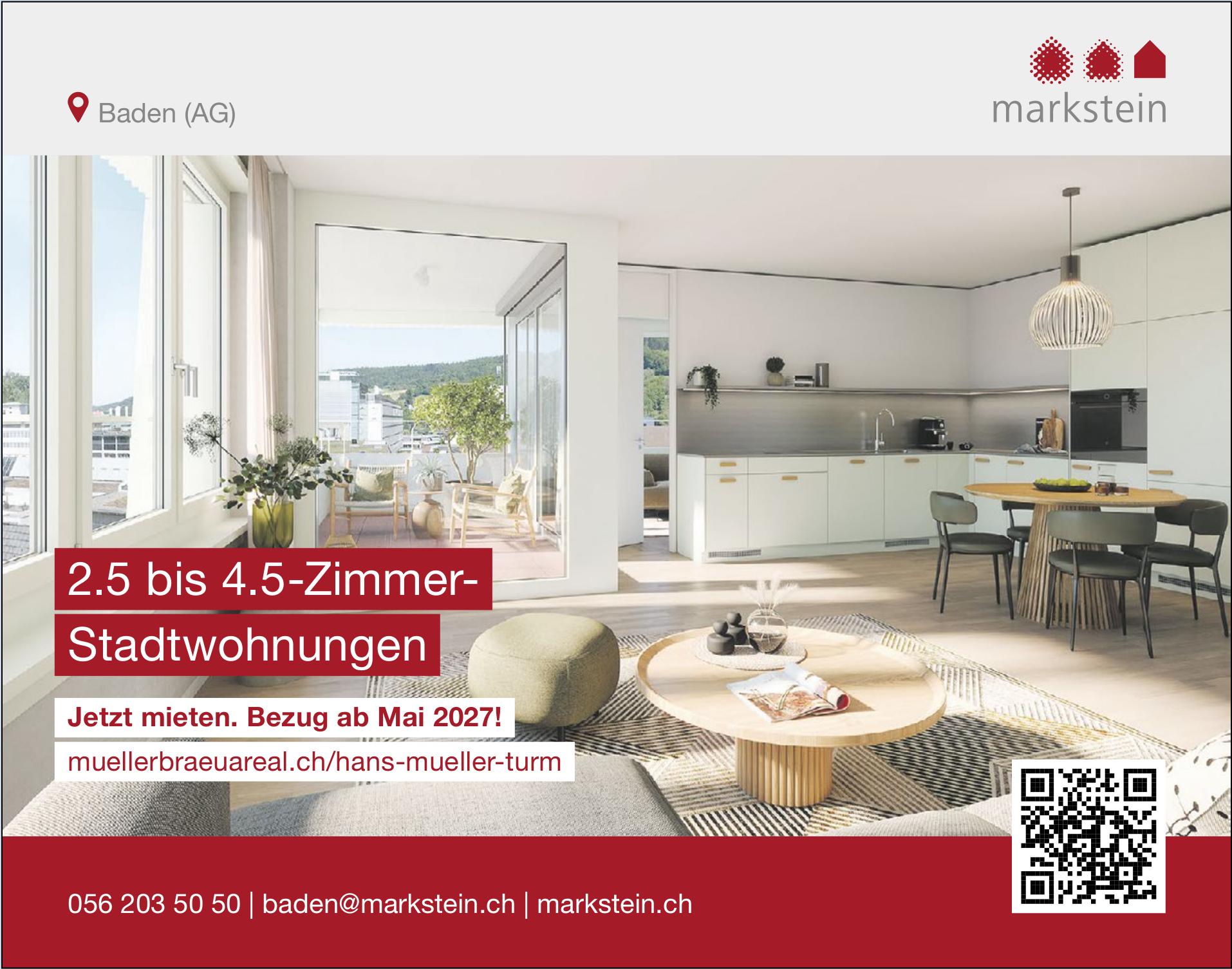 2.5 bis 4.5-Zimmer-Stadtwohnungen, Baden, zu vermieten