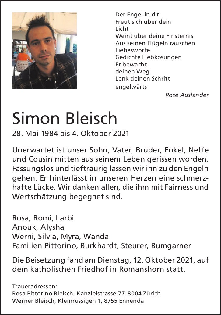 Bleisch Simon, im Oktober 2021 / TA