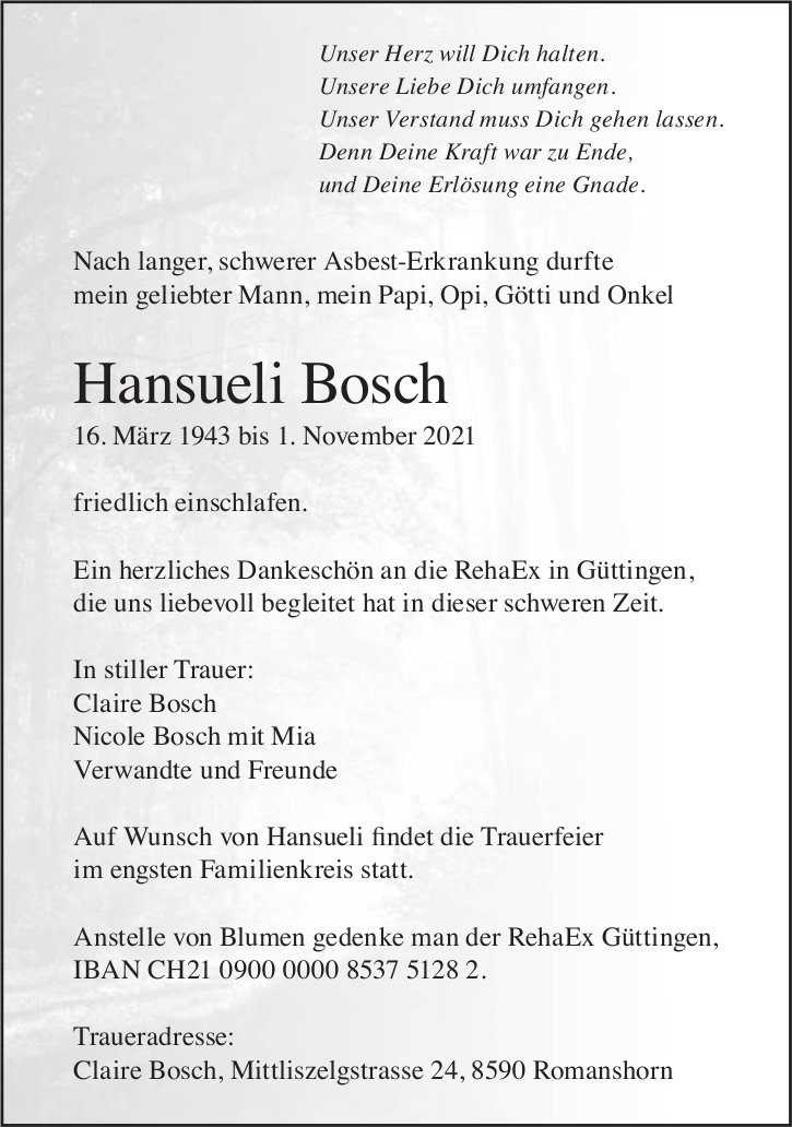 Bosch Hansueli, November 2021 / TA