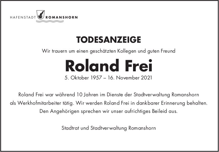 Frei Roland, November 2021 / TA