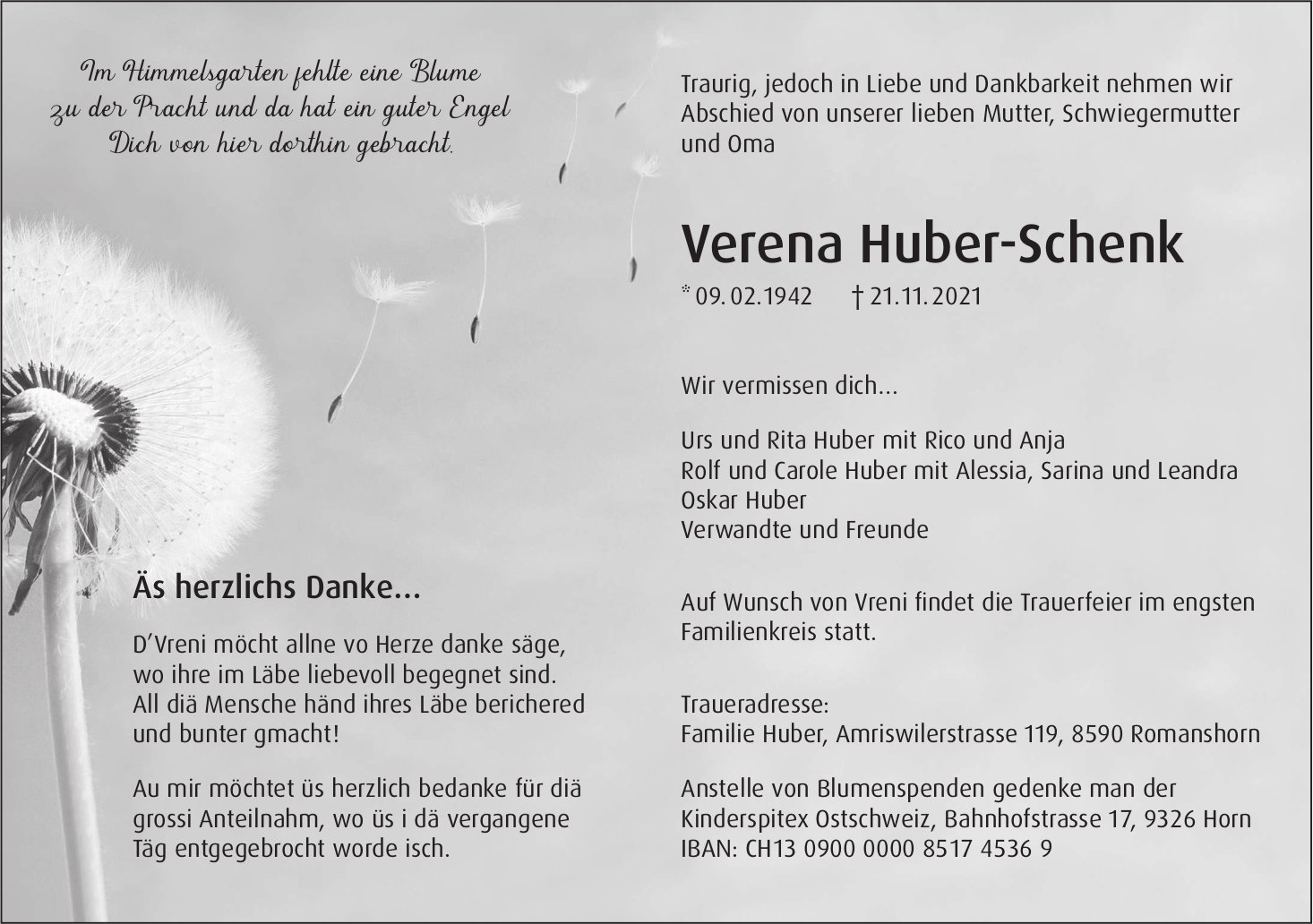 Huber-Schenk Verena, November 2021 / TA