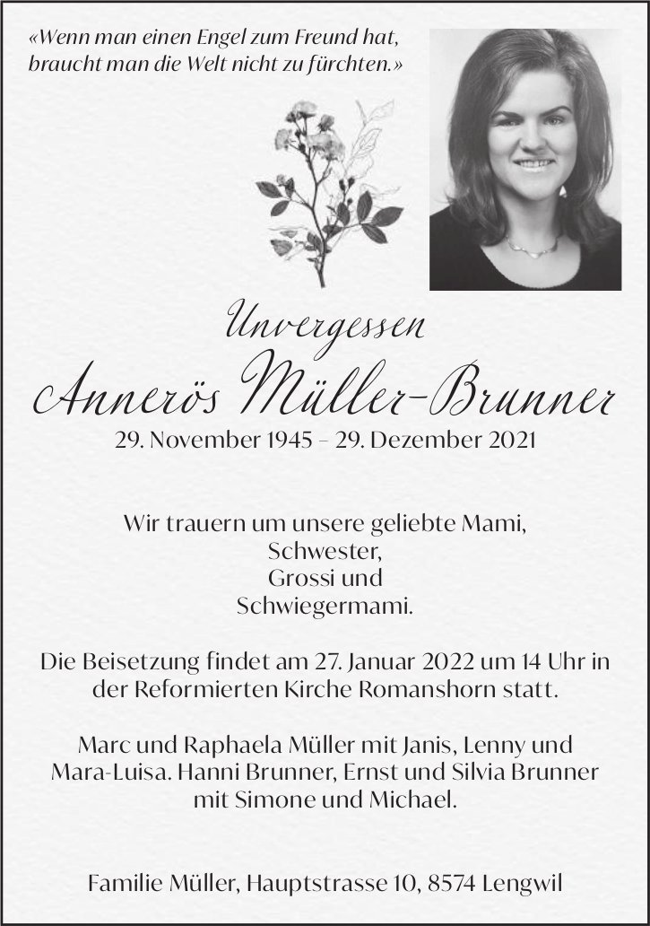 Annerös Müller-Brunner, Dezember 2021 / TA