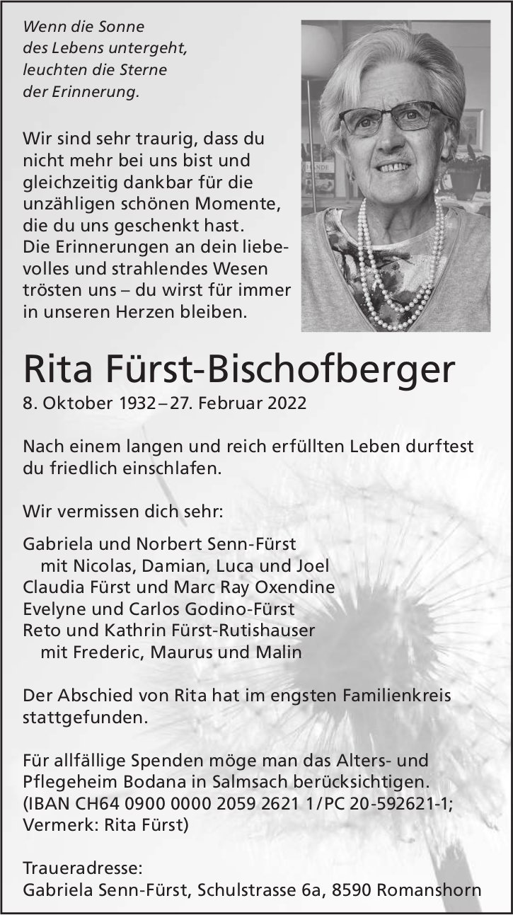 Fürst-Bischofberger Rita, Februar 2022 / TA