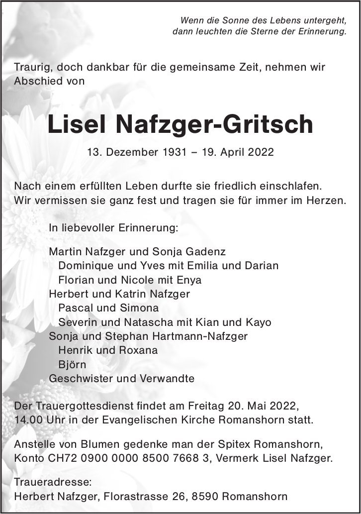 Nafzger-Gritsch Lisel, April 2022 / TA