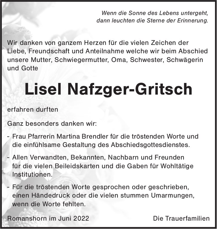 Nafzger-Gritsch Lisel, im Juni 2022 / DS