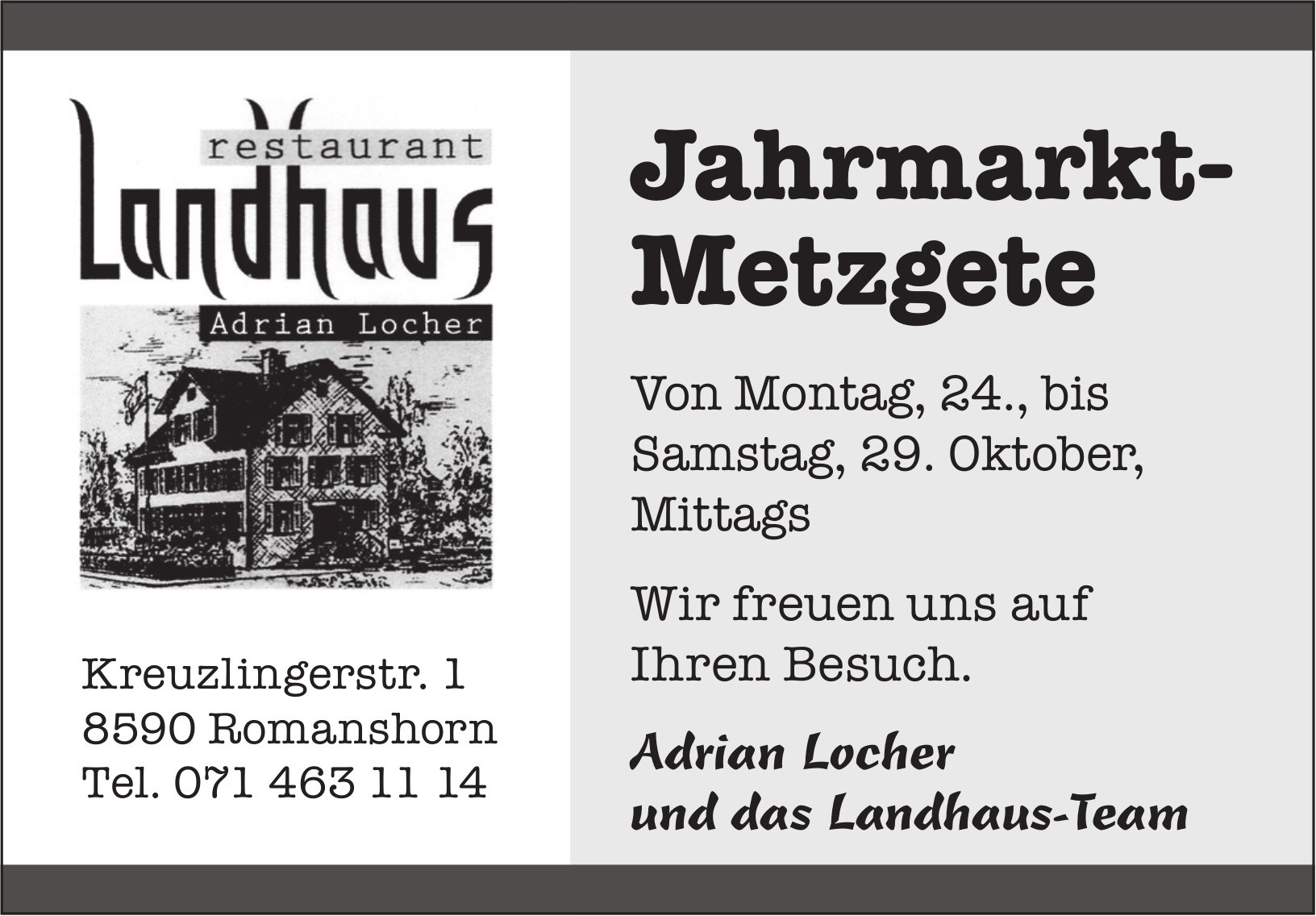 Event: Jahrmarkt-Metzgete Im Landhaus