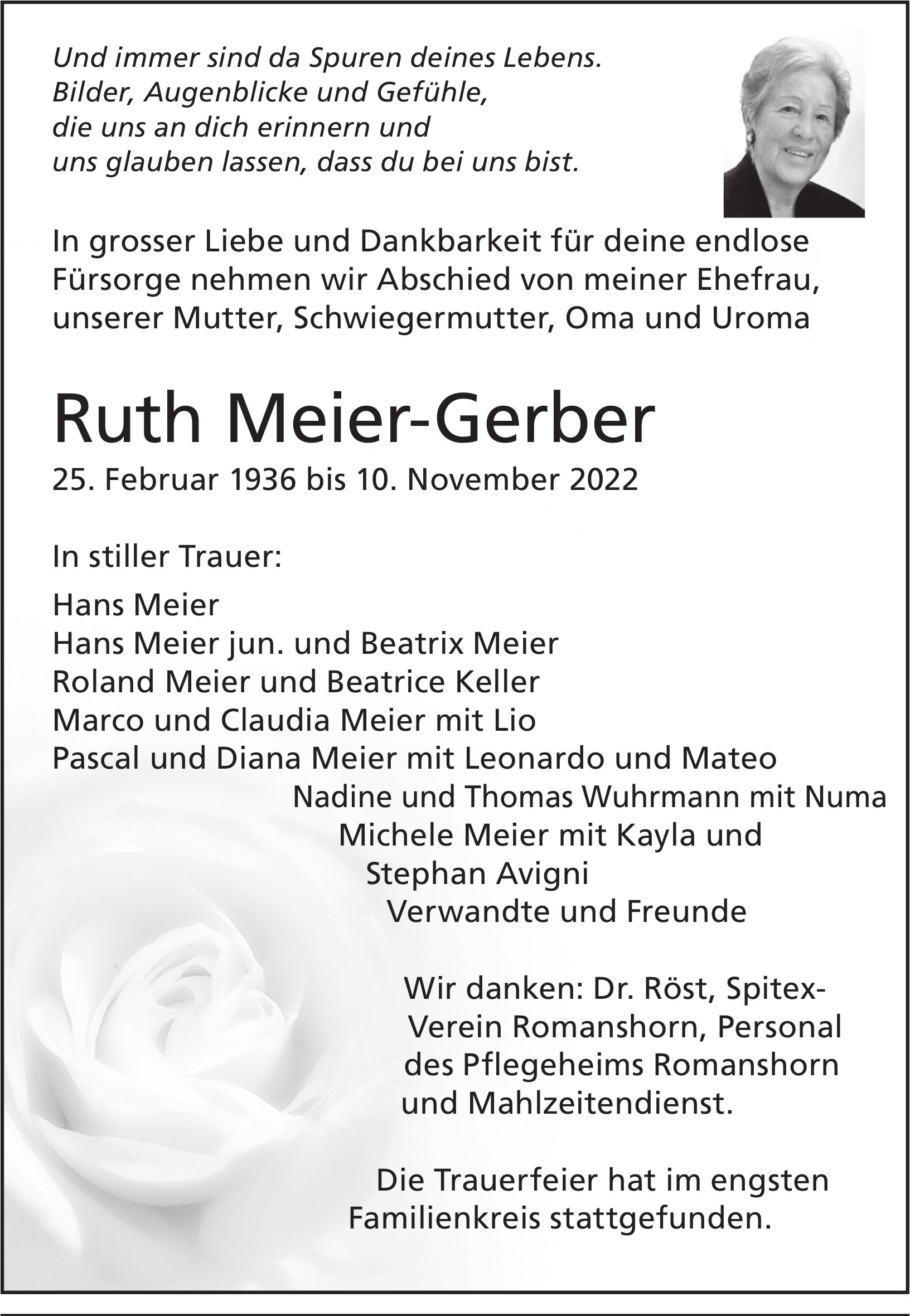 Meier-Gerber Ruth, November 2022 / TA