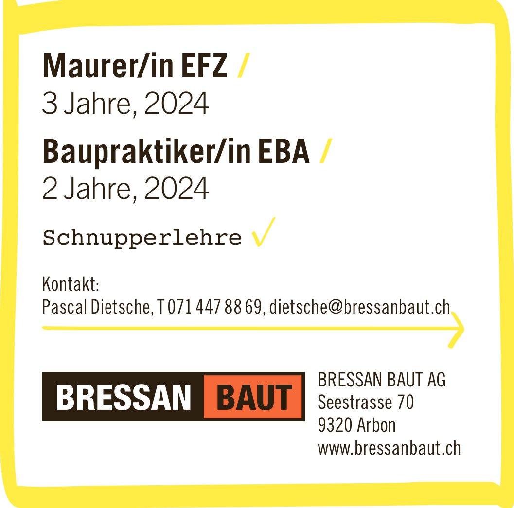 BRESSAN BAUT AG, Arbon - Maurer/in EFZ /