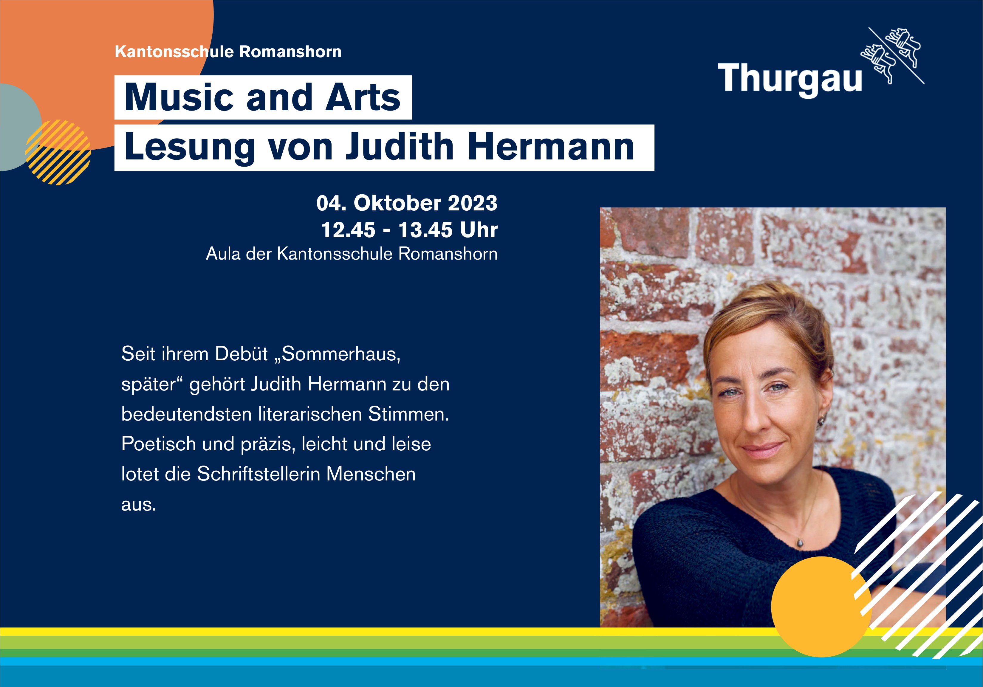 Music and Arts Lesung von Judith Hermann, 4. Oktober