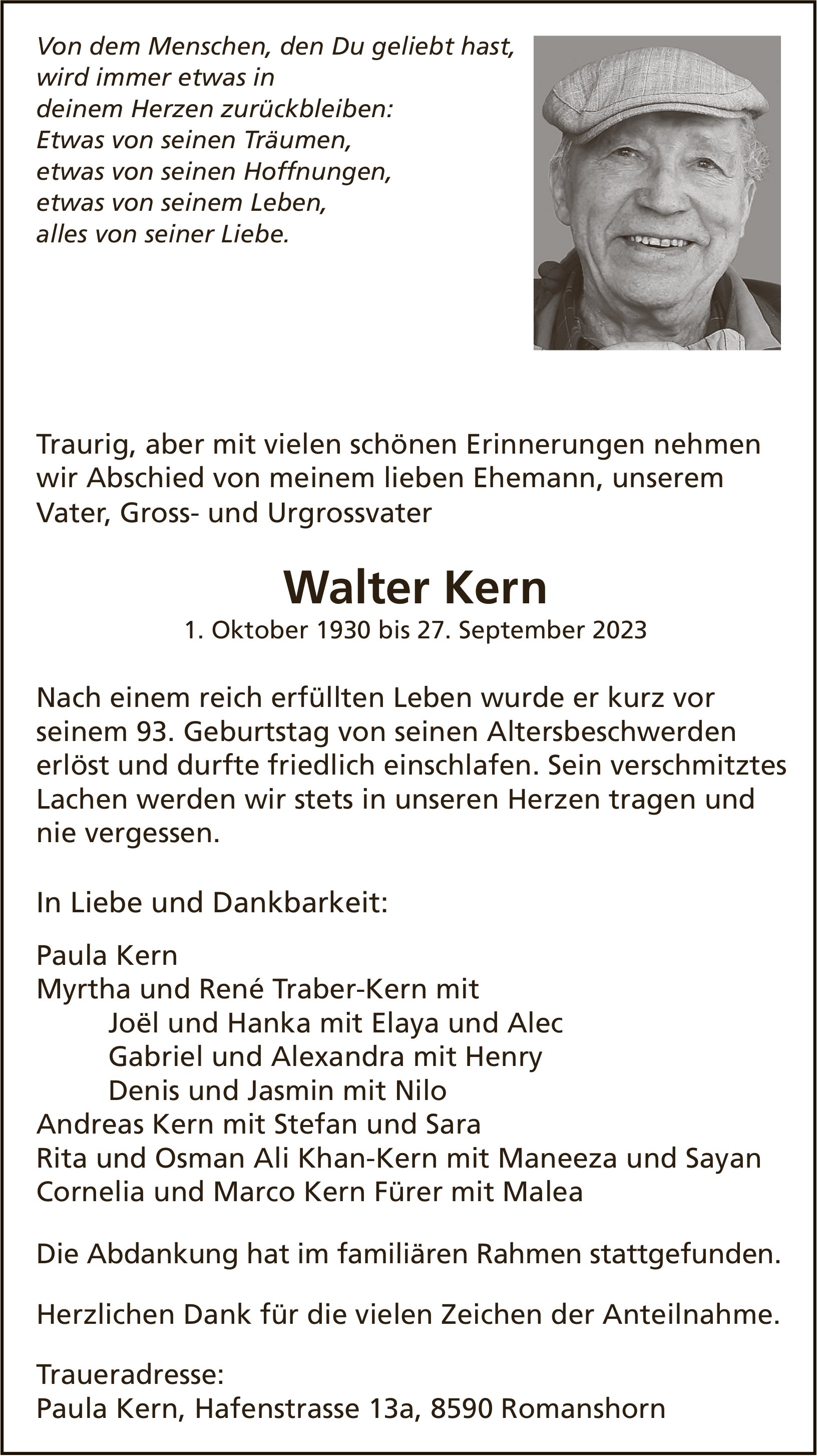 Walter Kern, September 2023 / TA