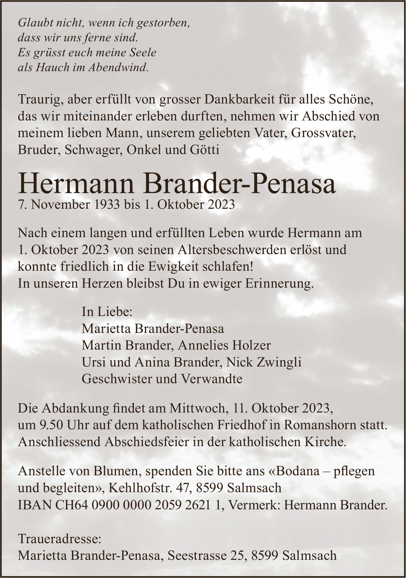 Hermann Brander-Penasa, Oktober 2023 / TA