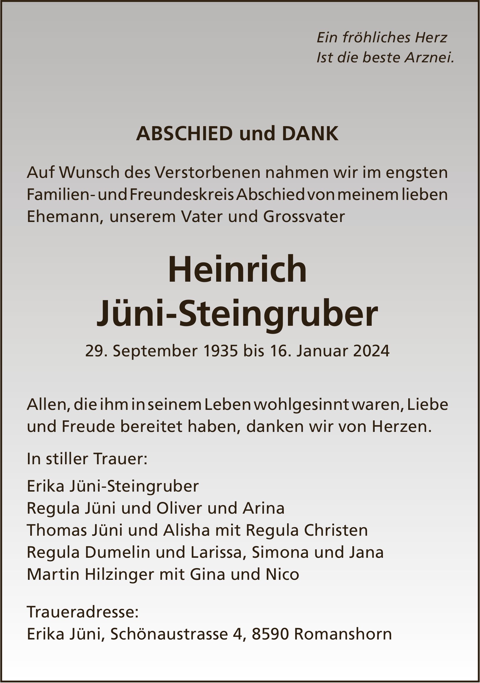 Jüni-Steingruber Heinrich, Januar 2024 / TA