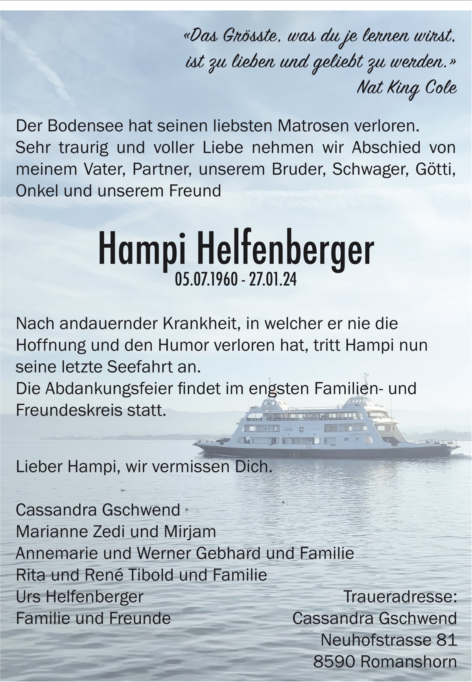 Hampi Helfenberger, Januar 2024 / TA
