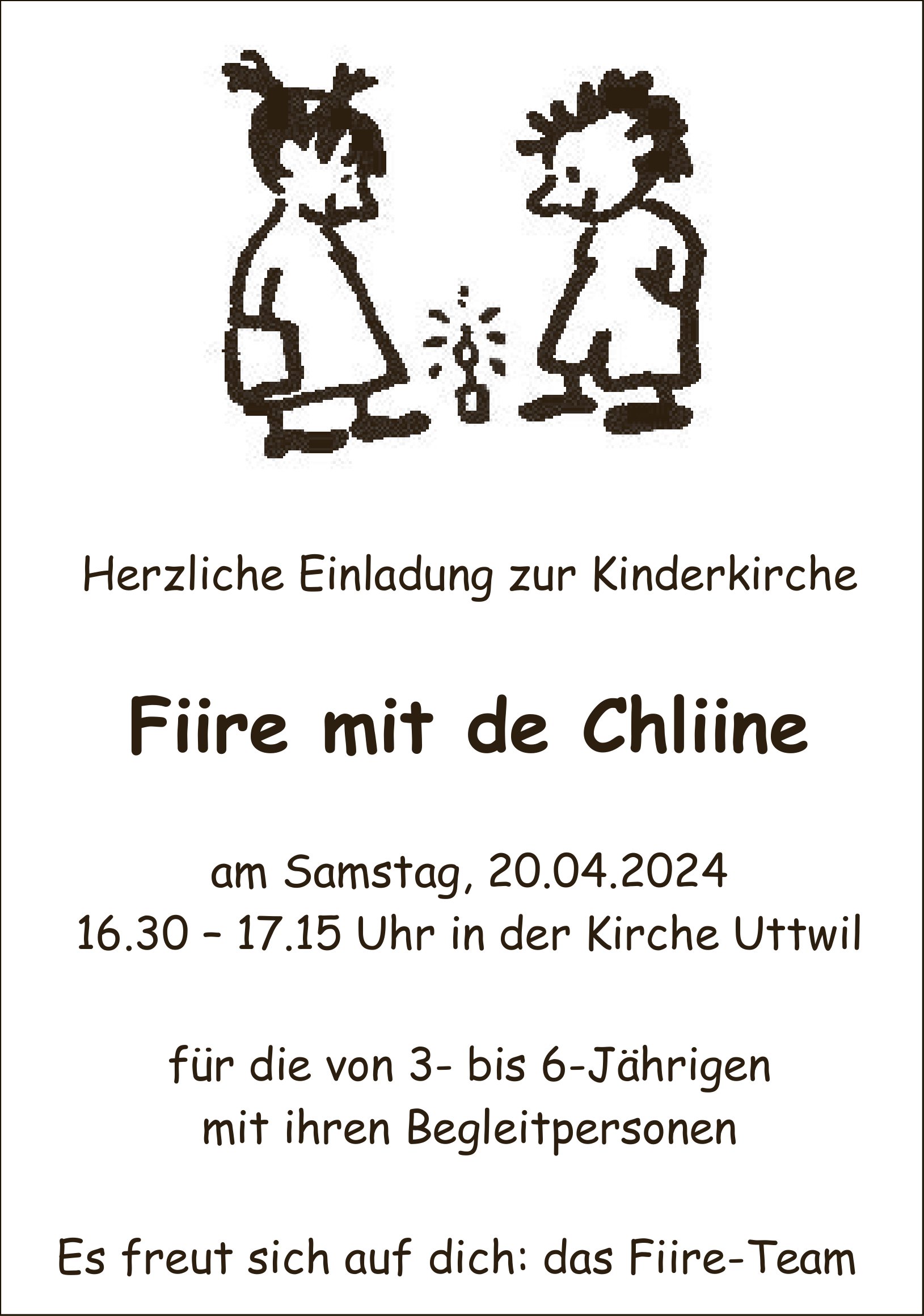 Kinderkirche Fiire mit de Chliine, 20. April, Uttwil