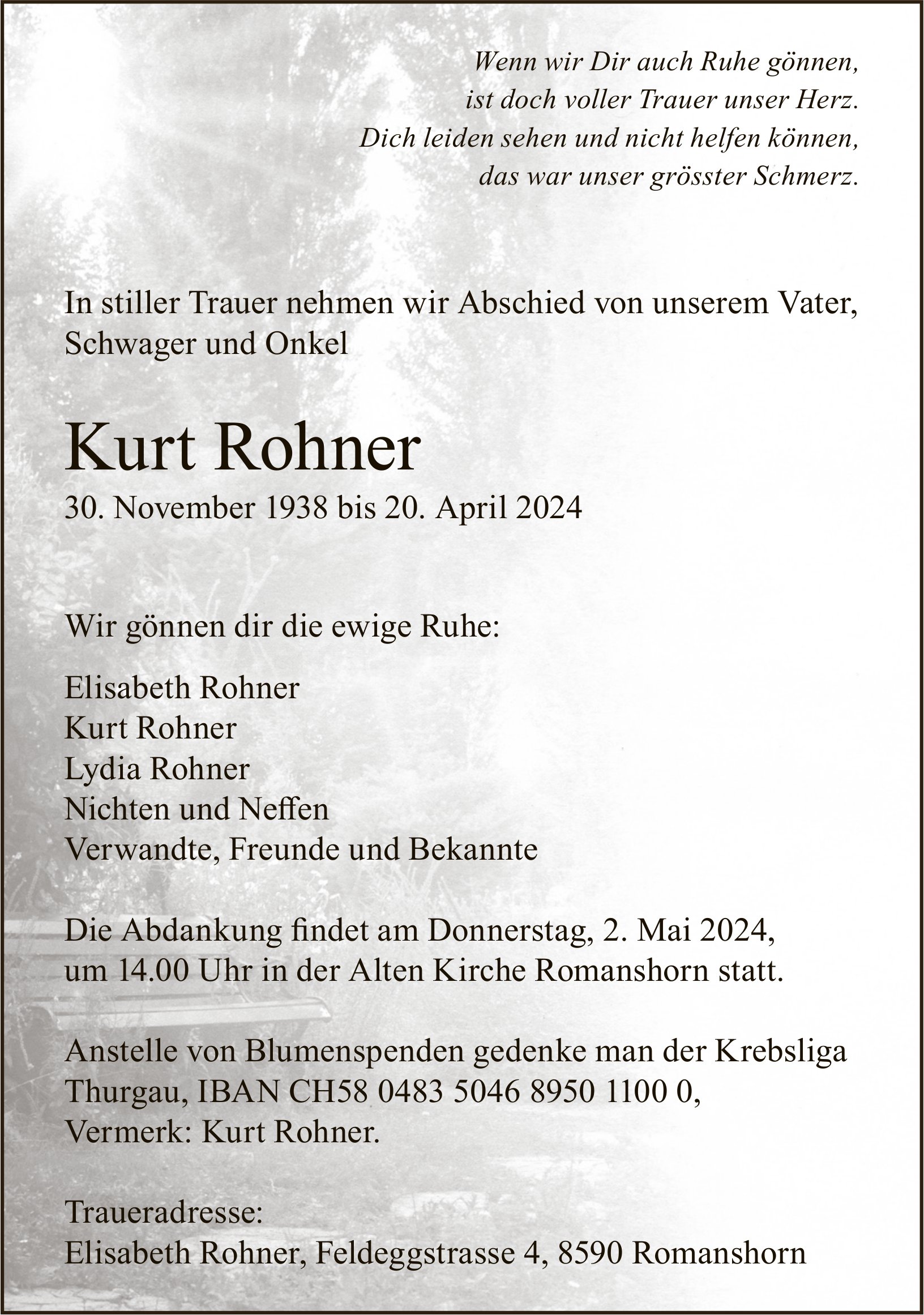 Rohner Kurt, April 2024 / TA