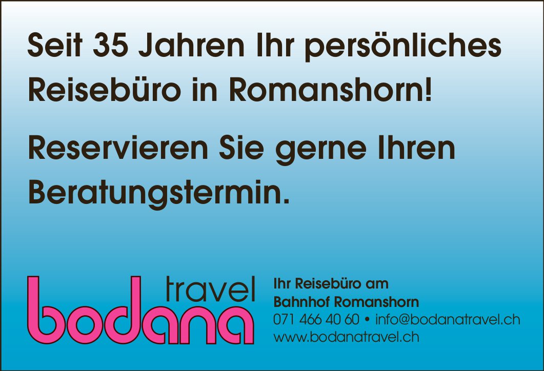 Bodanatravel, Romanshorn - Ihr Reisebüro Am Bahnhof Romanshorn