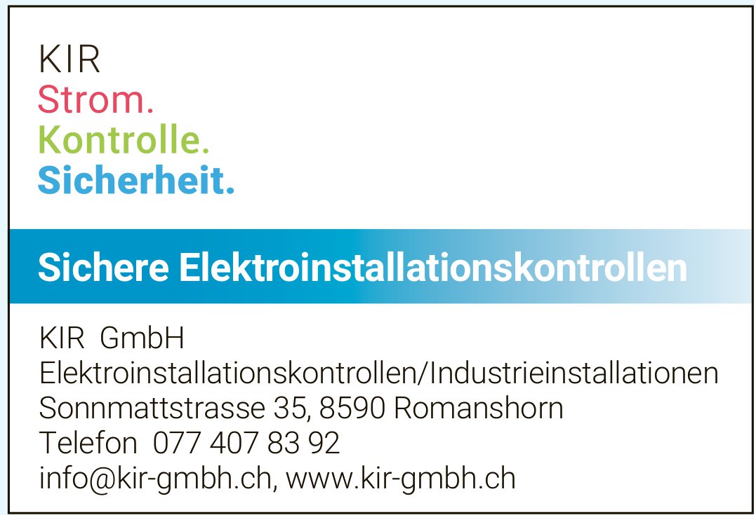 KIR GmbH, Romanshorn - Strom. Kontrolle. Sicherheit.