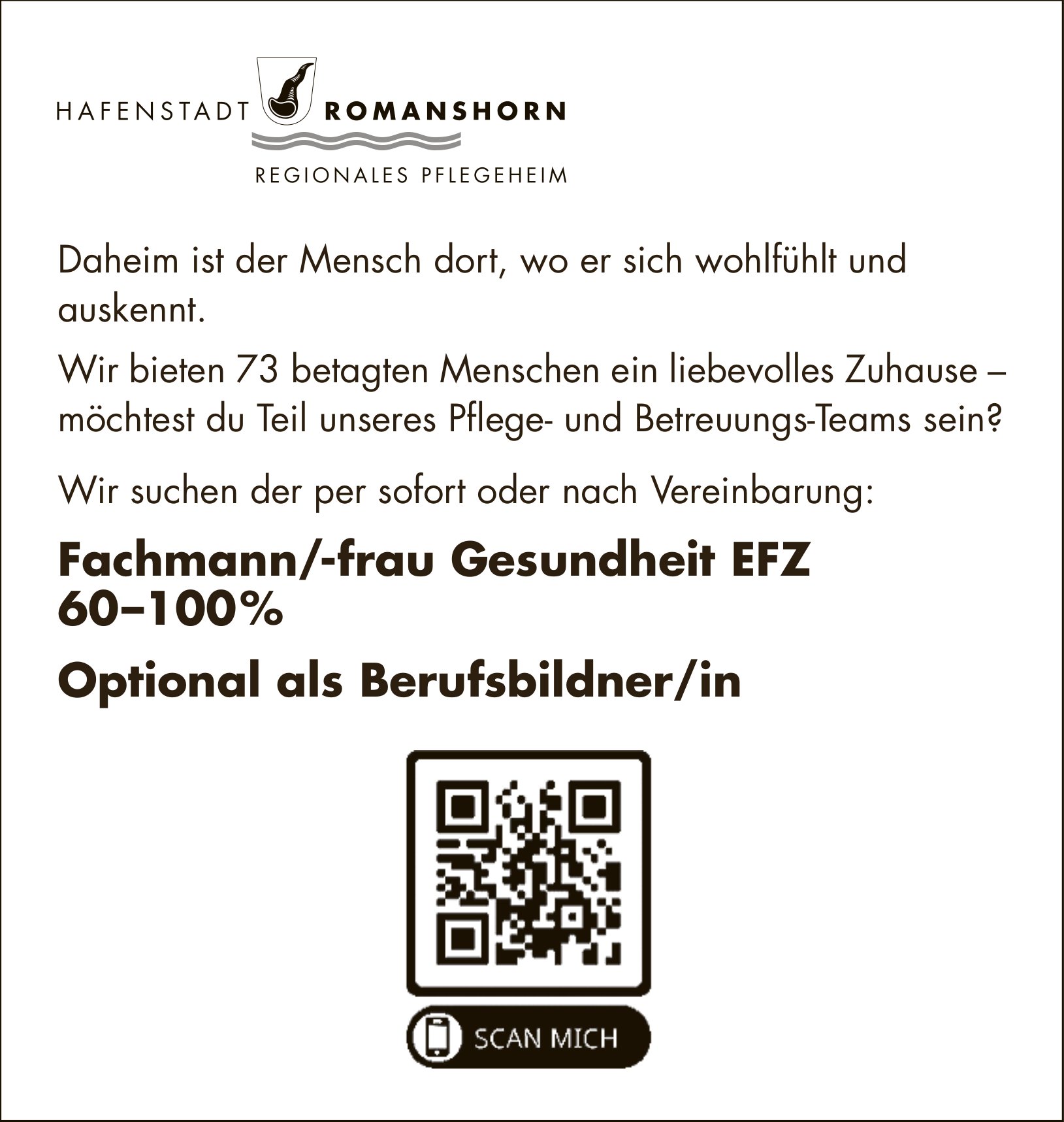 Fachmann/-frau Gesundheit Efz 60–100%