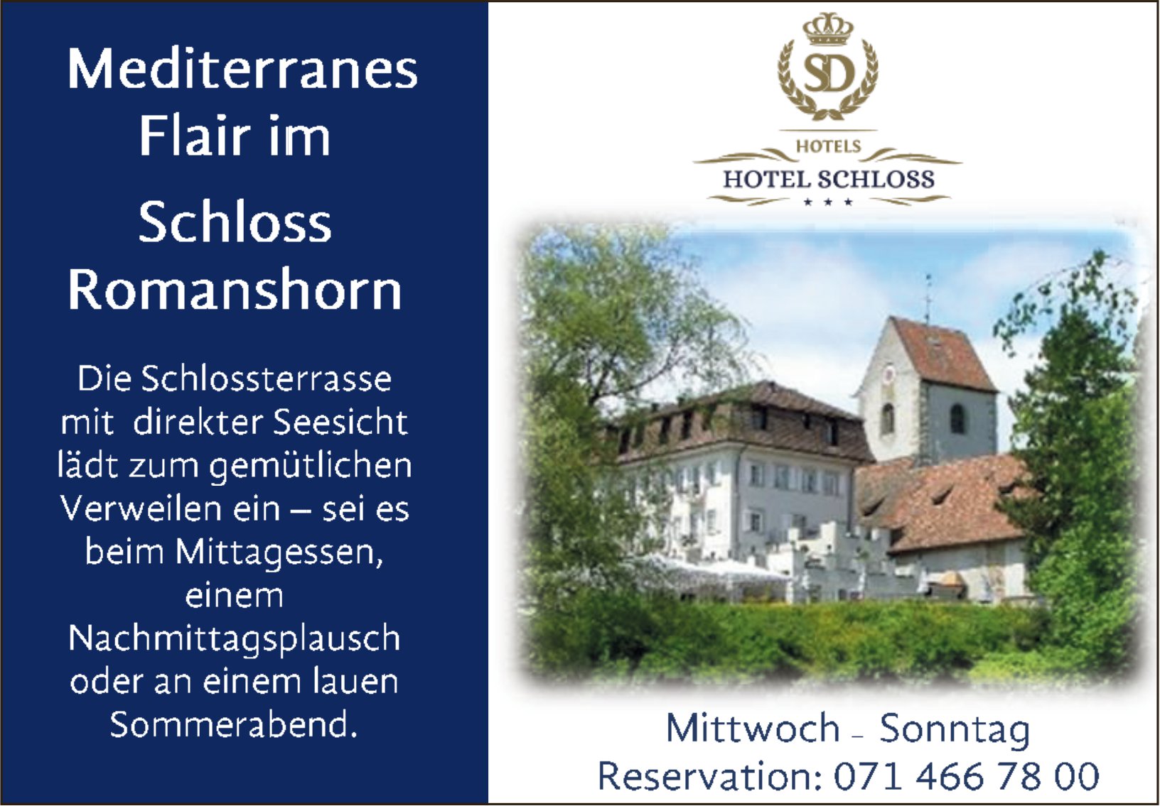 Mediterranes Flair im Schloss Romanshorn