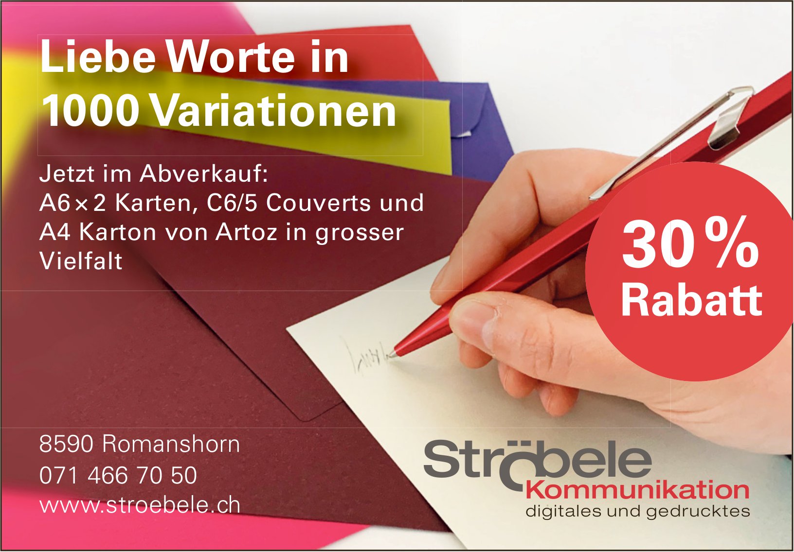 Ströbele Kommunikation, Romanshorn - Liebe Worte in 1000 Variationen