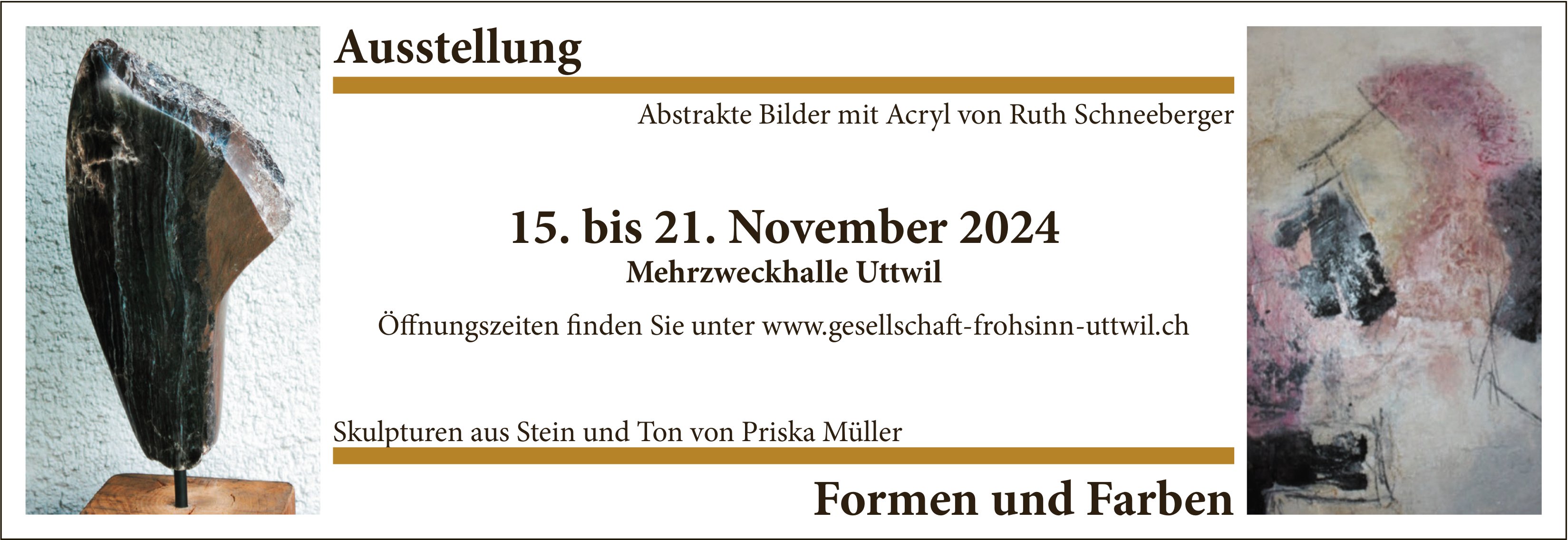 Abstrakte Bilder mit Acryl von Ruth Schneeberger, 15. November, Mehrzweckhalle Uttwil