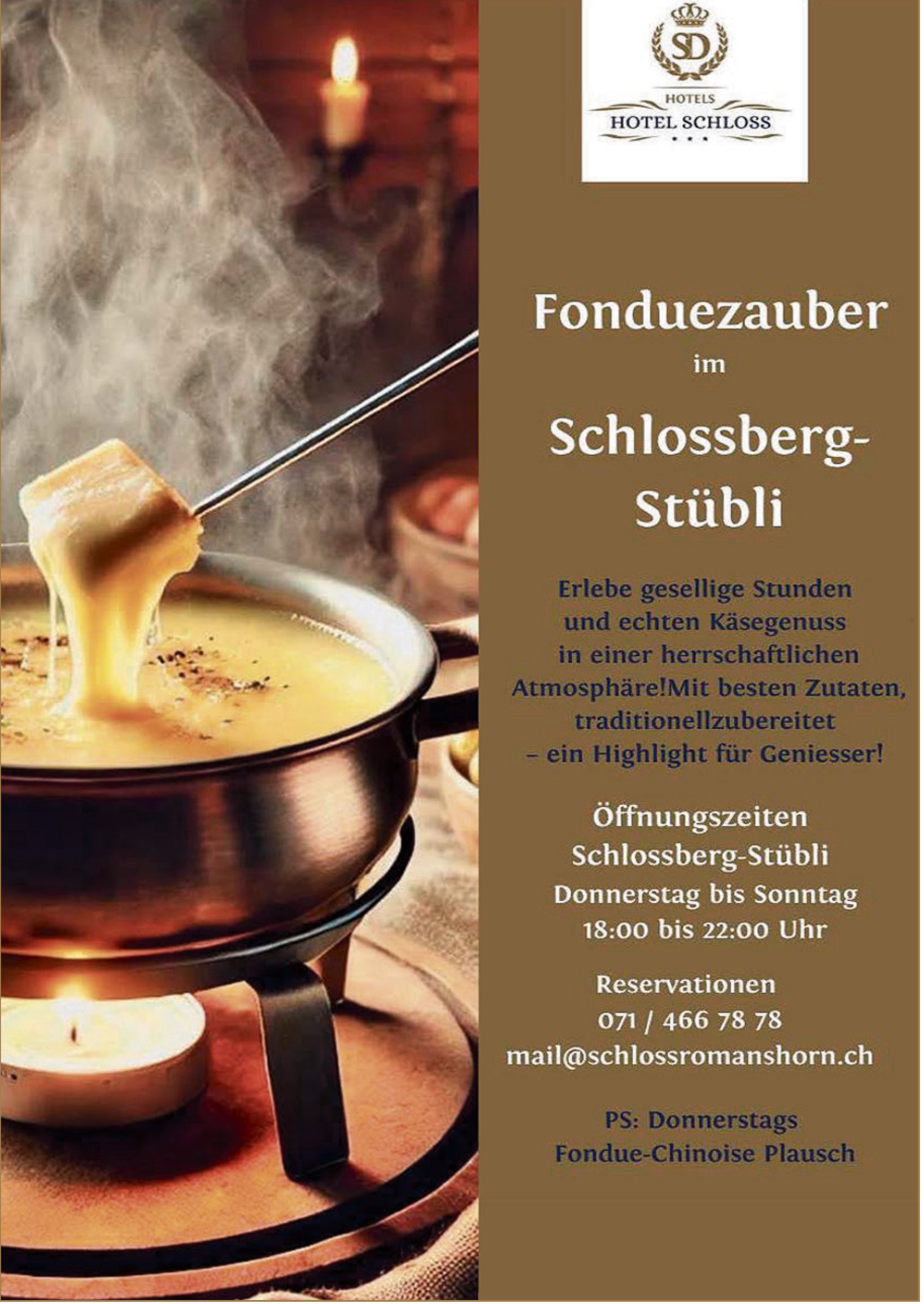 Fonduezauber,Hotel Schloss