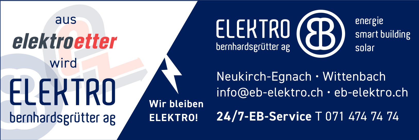 Elektro Bernhardsgrütter Ag, Wittenbach - Aus Elektroetter Wird Elektro Bernhardsgrütter Ag