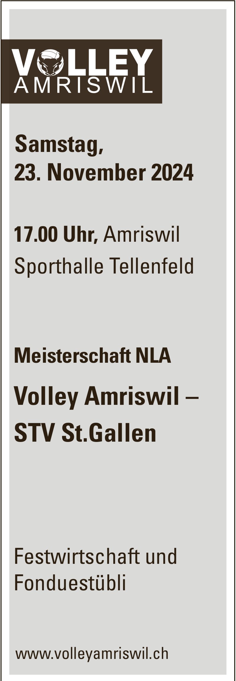 Meisterschaft NLA Volley Amriswil, 23. November