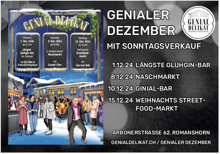 Genialdelikat, ROMANSHORN - Genialer Dezember Mit Sonntagsverkauf