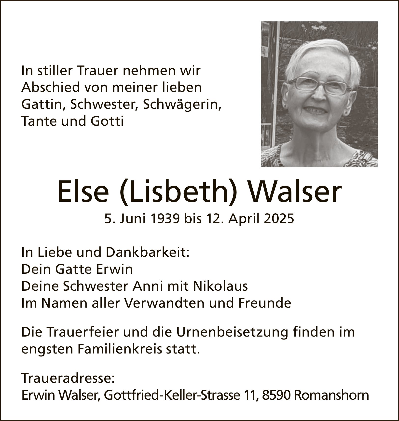 Romanshorn - Else (Lisbeth) Walser