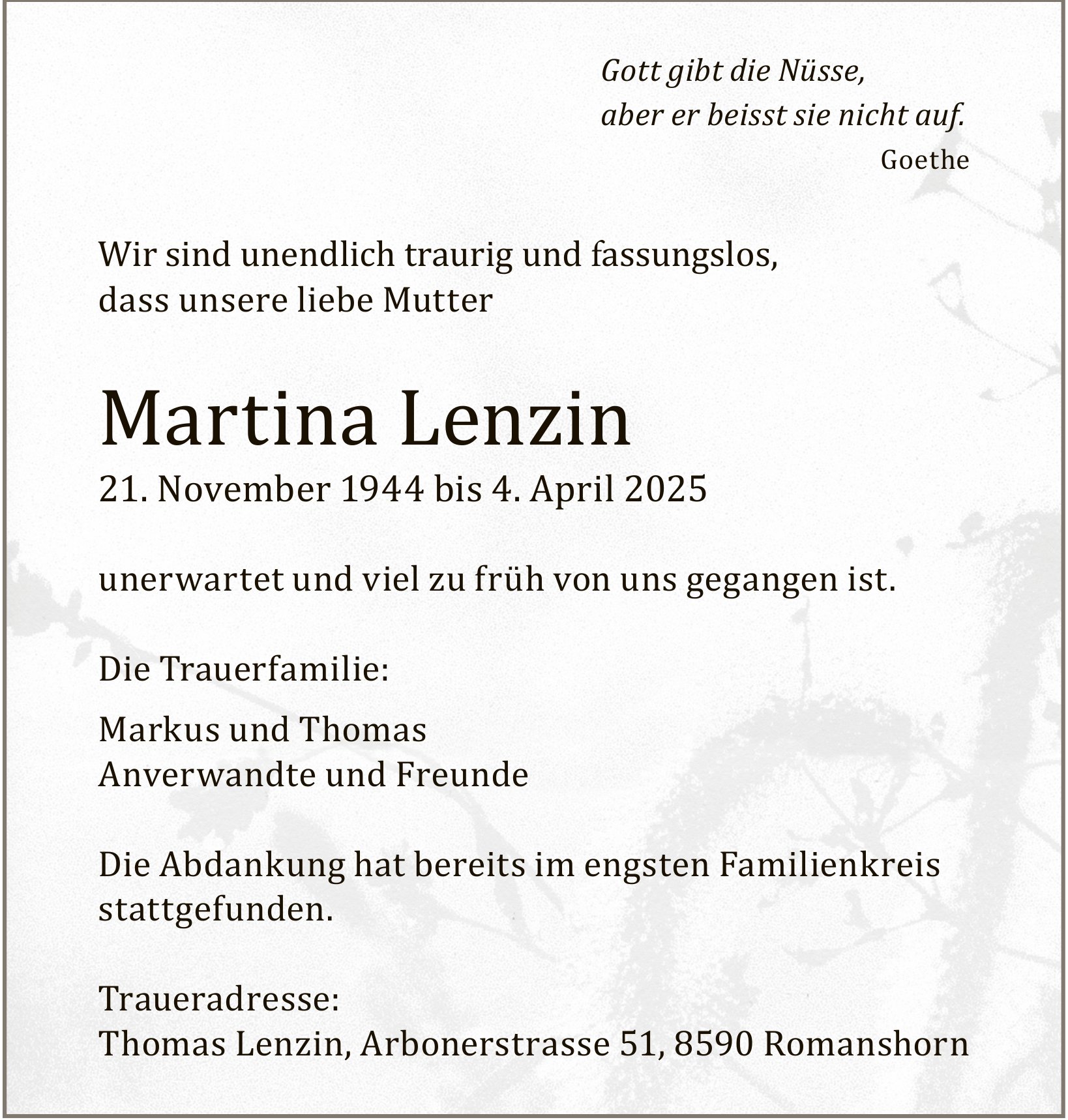 Romanshorn - Martina Lenzin