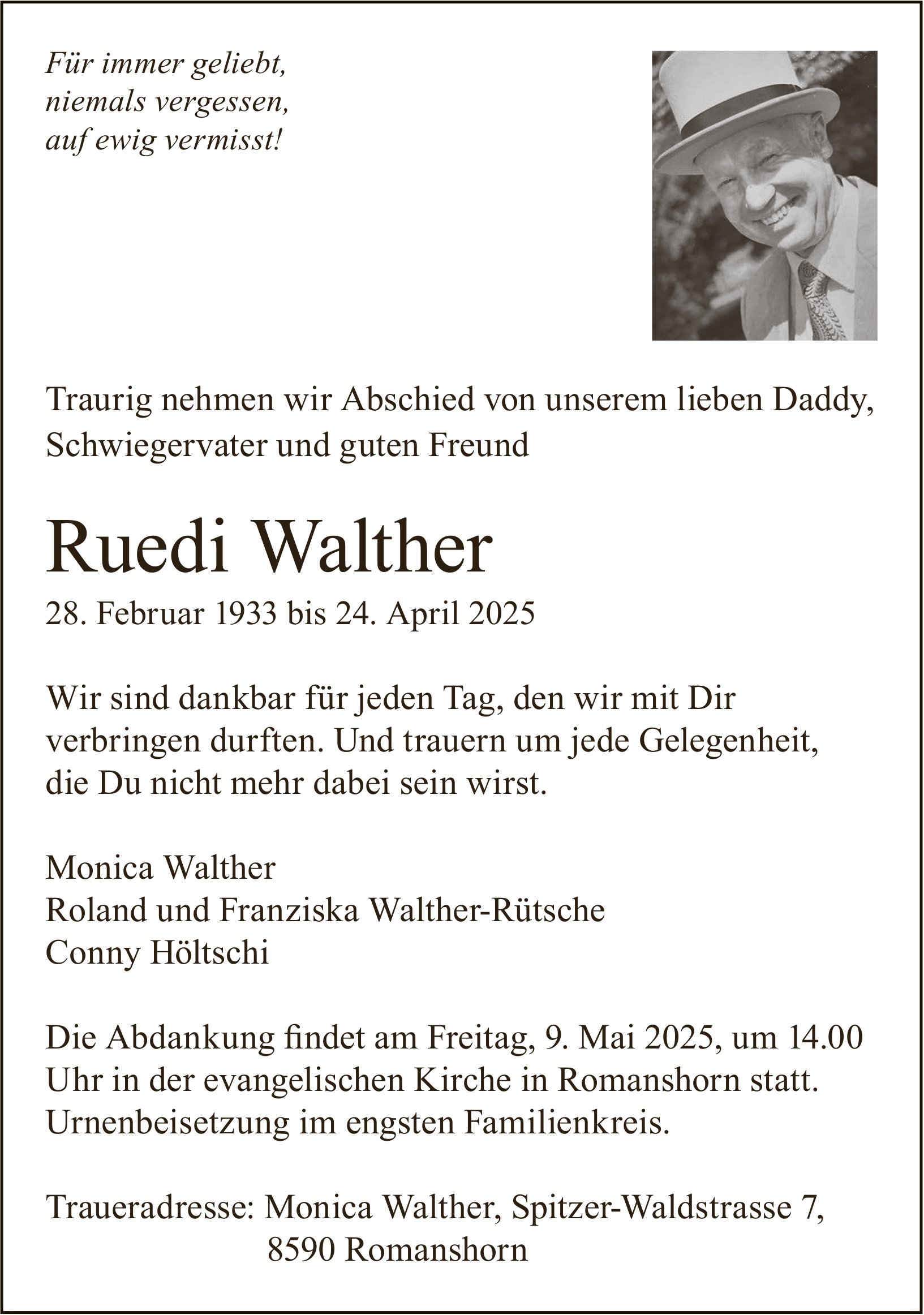 Ruedi Walther, April 2025 / TA