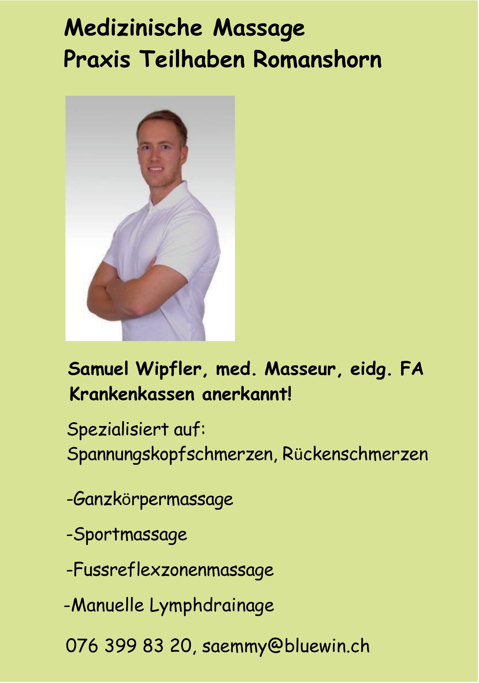 Romanshorn - Medizinische Massage, eidg. FA Krankenkassen anerkannt!