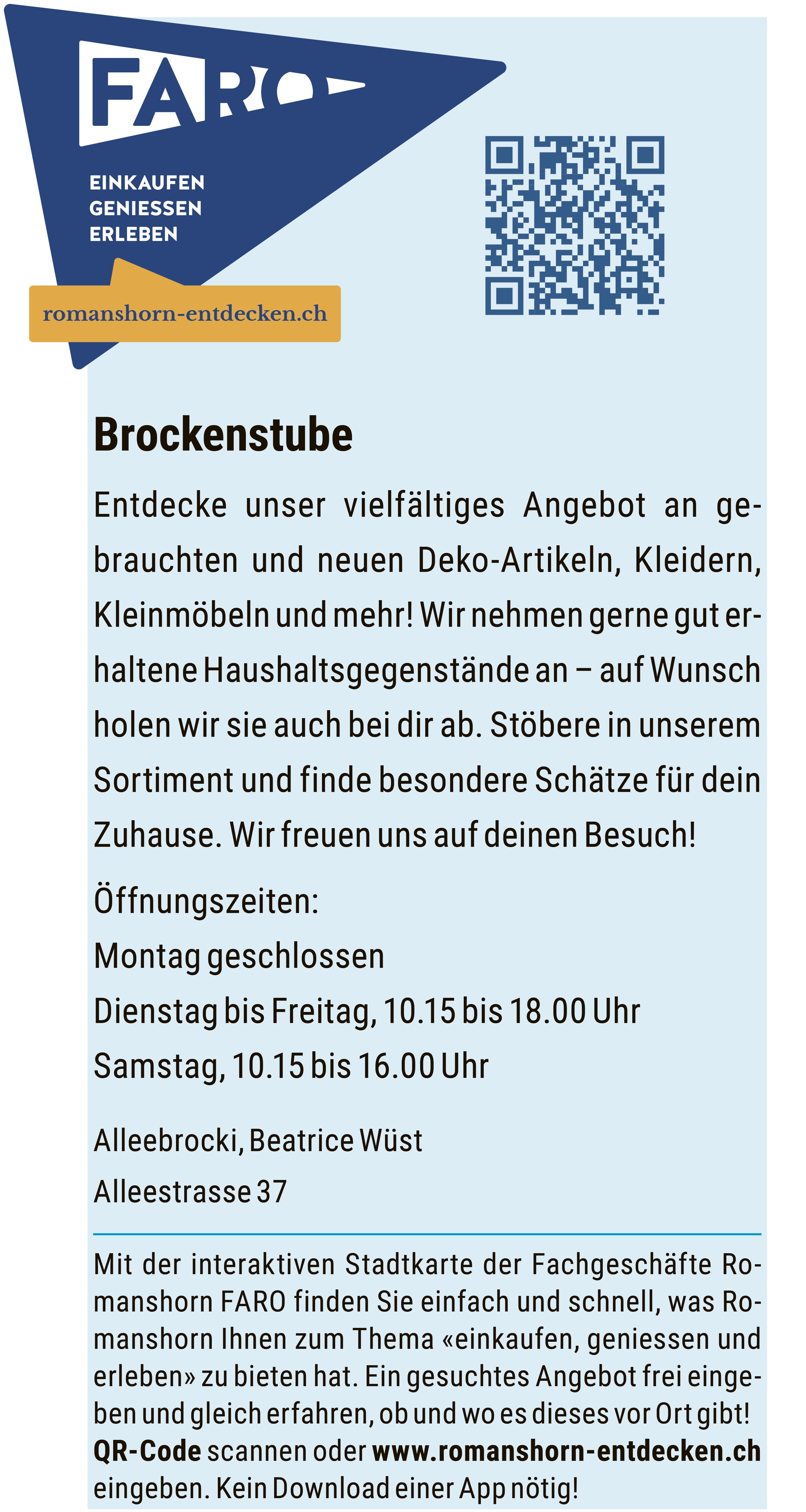 Romanshorn Entdecken, Brockenstube - Vielfältiges Angeot an gebrauchten und neuen Artikeln