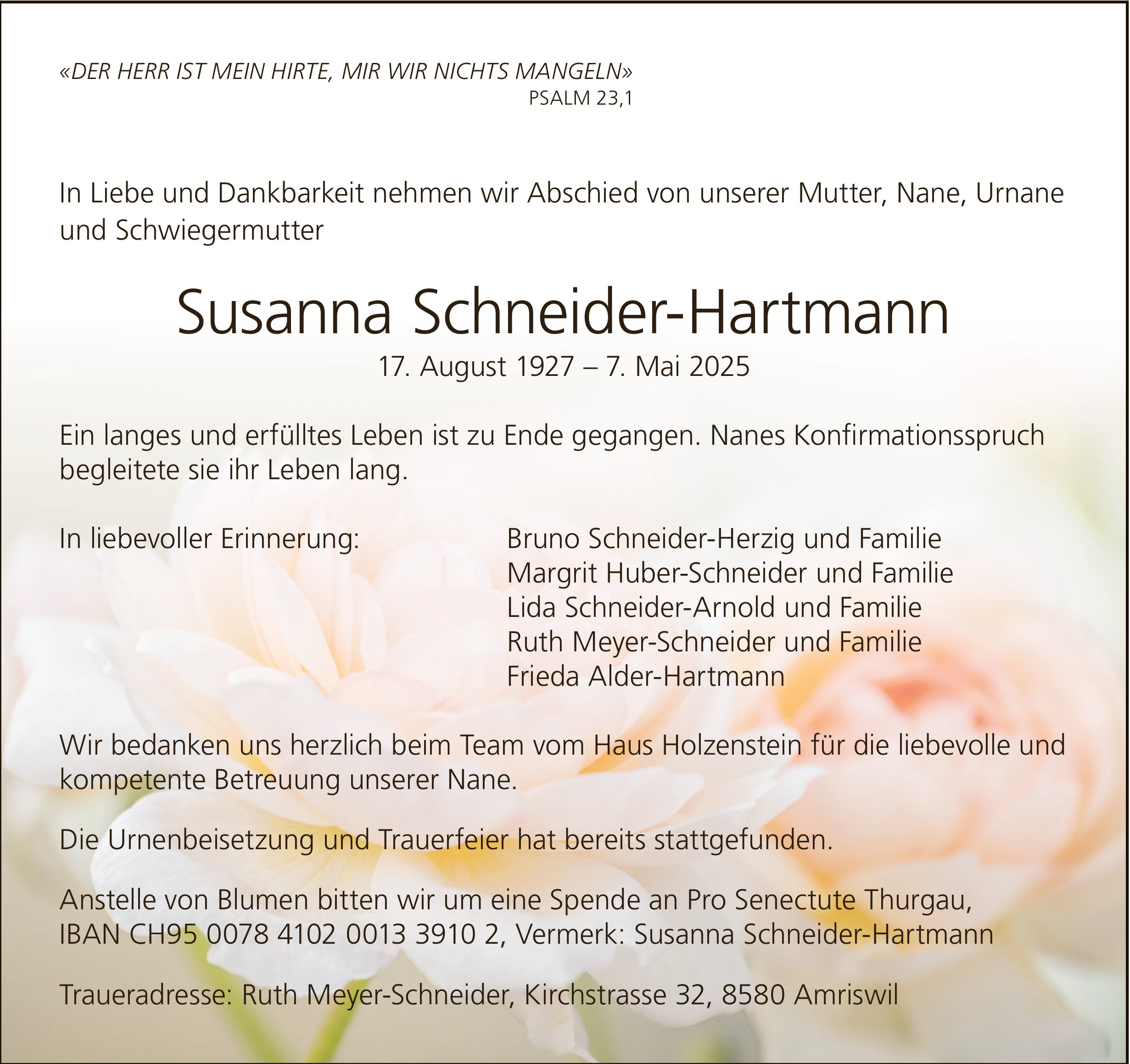 Schneider-Hartmann Susanna, Mai 2025 / TA