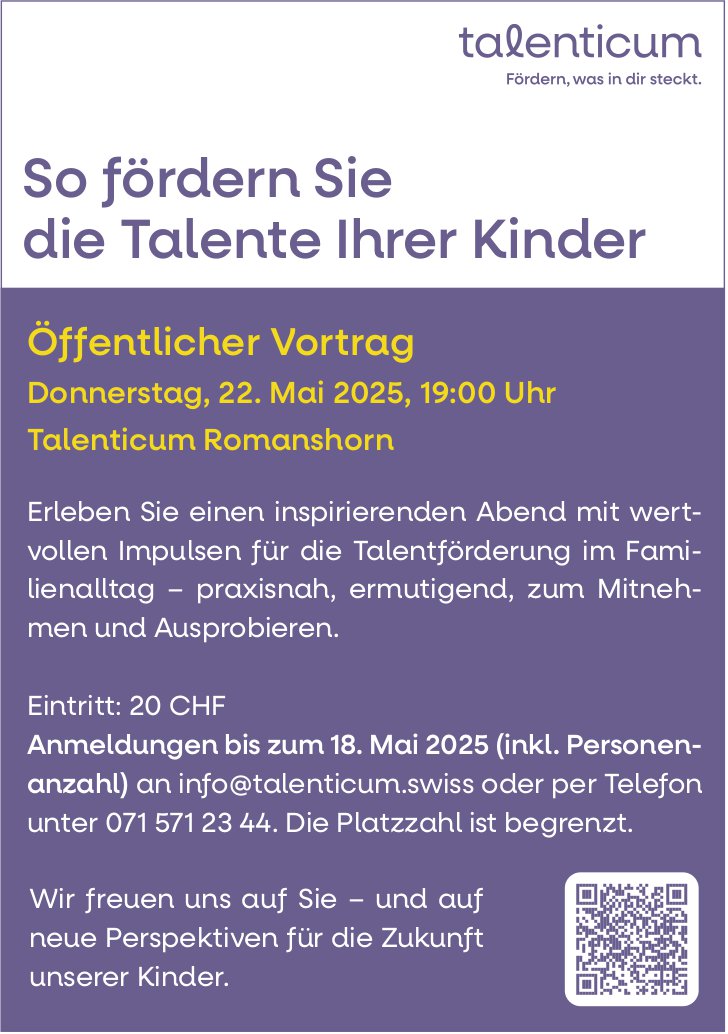 So fördern Sie die Talente Ihrer Kinder, 22. Mai, 19:00 Uhr