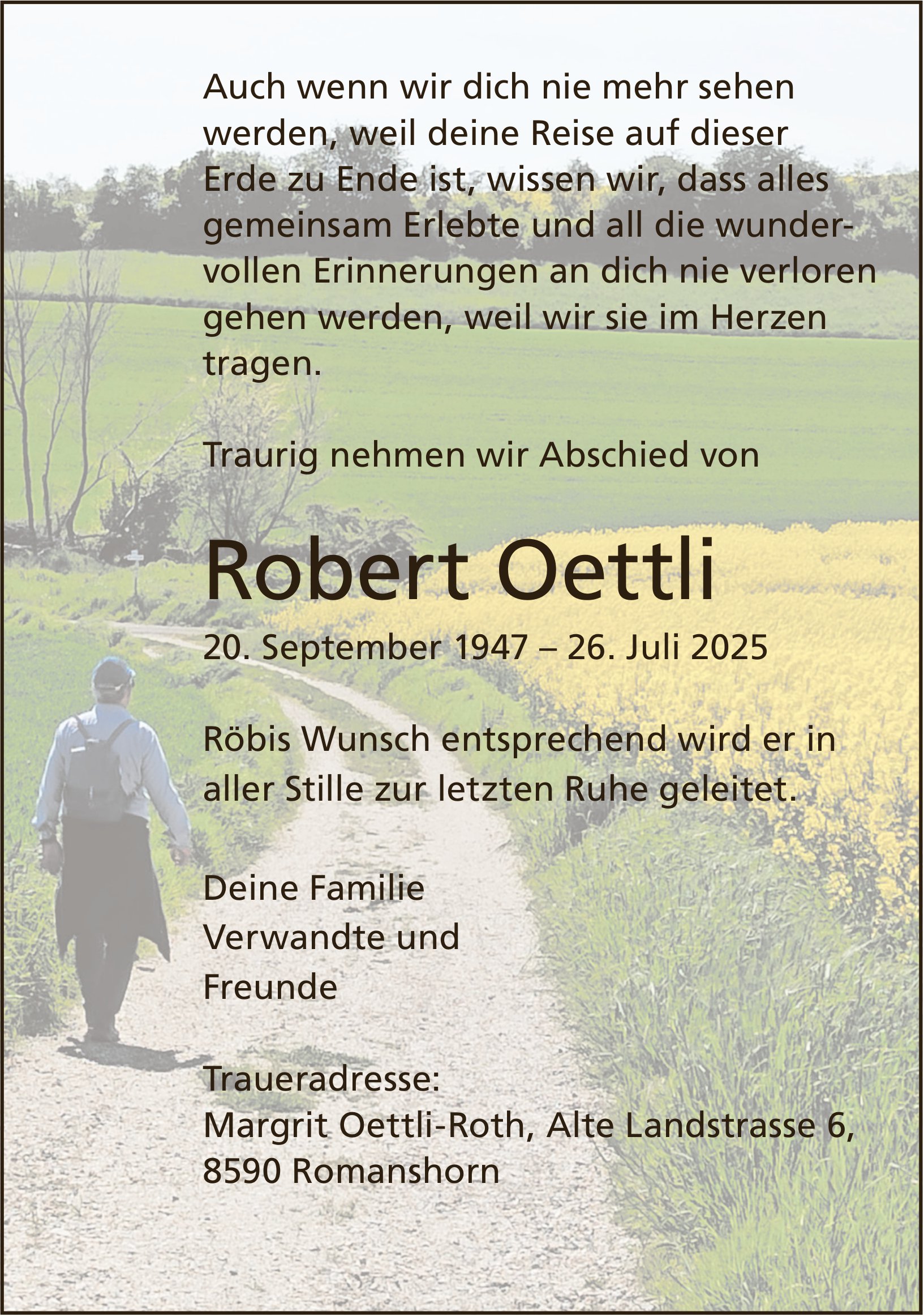 Oettli Robert, Juli 2025 / TA
